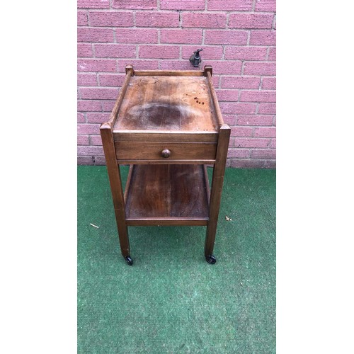 82 - wooden serving tea trolly with drawer