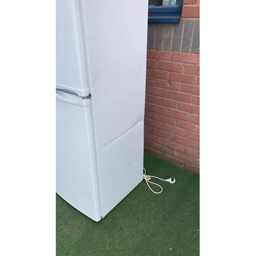 74 - Tall upright fridge freezer in white used by hotpoint