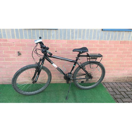 66 - used black mountain bike with saddle bags