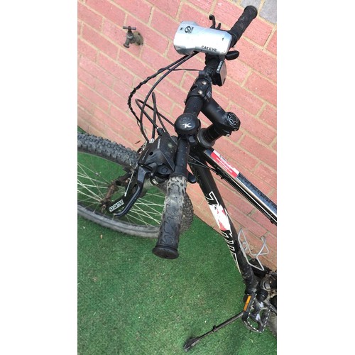 66 - used black mountain bike with saddle bags