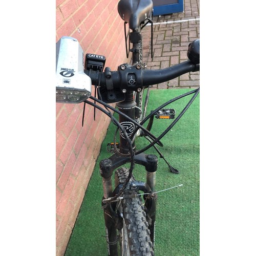 66 - used black mountain bike with saddle bags