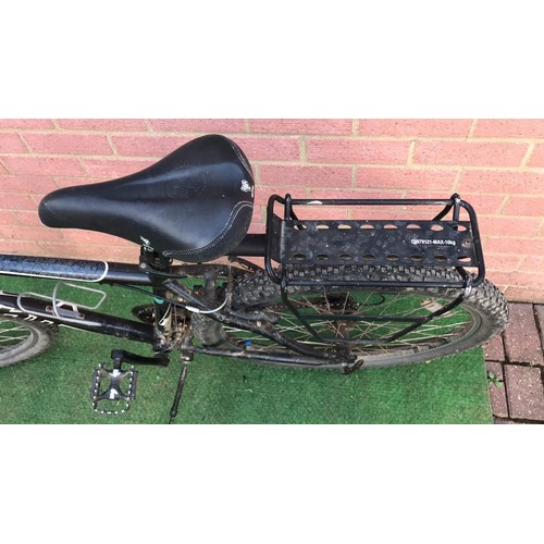 66 - used black mountain bike with saddle bags