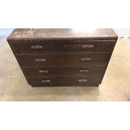 169 - Oak 4 draw chest of draws