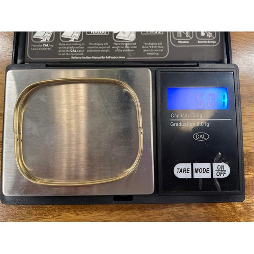 287 - 14ct gold bangle weight 5.01g