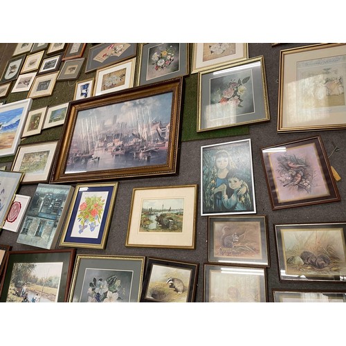 277 - Selection of watercolour's, mirrors, artwork & frames