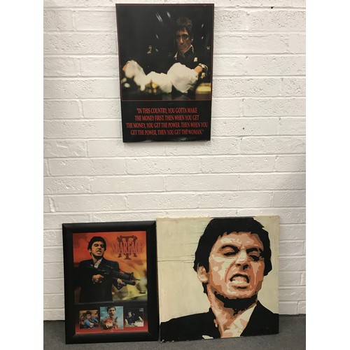 475 - 3 Framed pieces from the movie Scarface