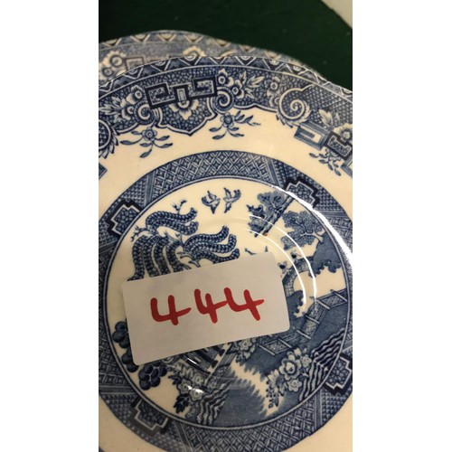 444 - collection of blue and white willow ware