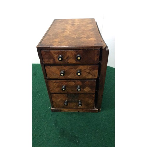 482 - miniature chest with marquetry detail