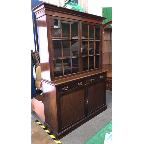 476 - mahogany glazed top bookcase