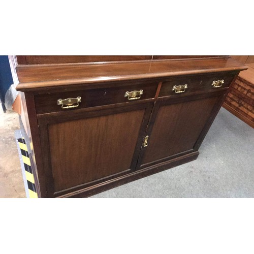 476 - mahogany glazed top bookcase