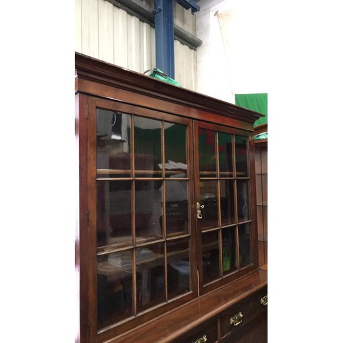 476 - mahogany glazed top bookcase