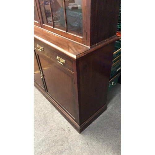 476 - mahogany glazed top bookcase