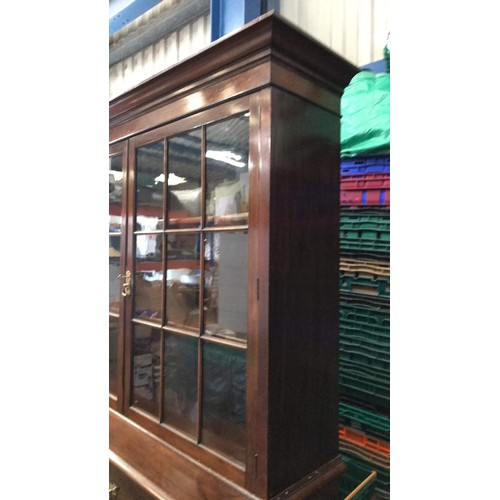 476 - mahogany glazed top bookcase