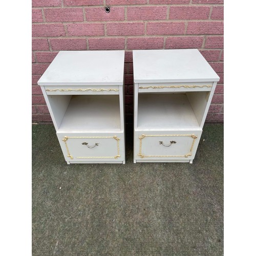 406 - pair of white bed sides