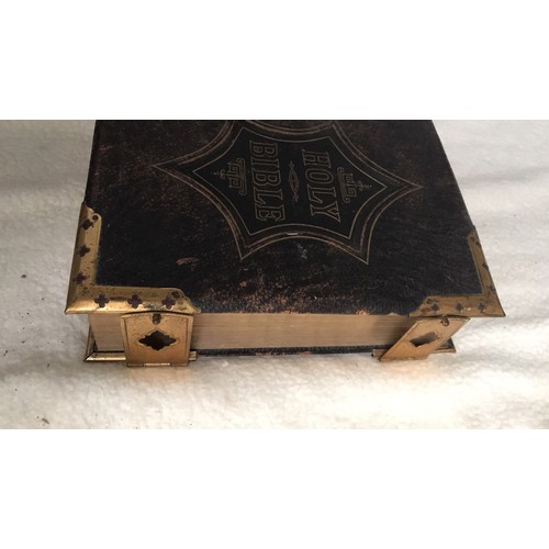 656 - Large Holy Bible with brass clasps