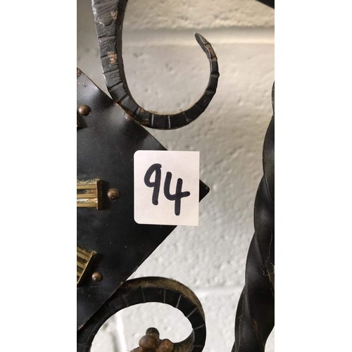 94 - WROUGHT IRON WALL CLOCK