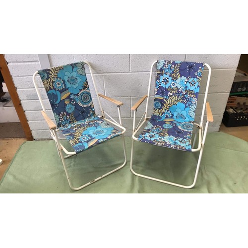 57 - TWO RETRO FOLDING GARDEN CHAIRS IN BLUE