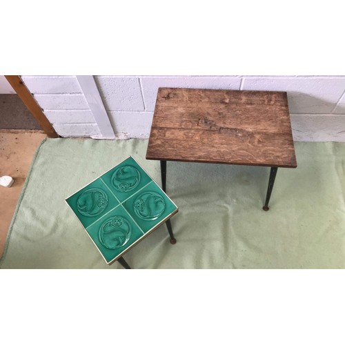 50 - TWO TABLES WITH RETRO BLACK LEGS