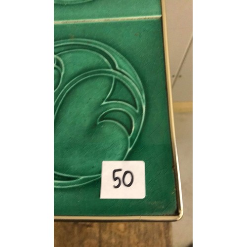 50 - TWO TABLES WITH RETRO BLACK LEGS