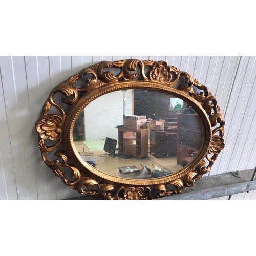 20 - GOLD COLOURED OVAL MIRROR