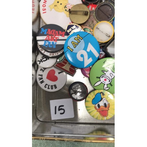 15 - COLLECTION OF MIXED BADGES DISNEY AND ADAM ANT PLUS MORE