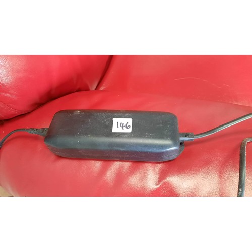 146 - red two seater electric reclining sofa used working when tested