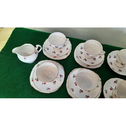 122 - part tea set with roses detail