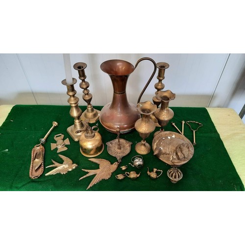 166 - collection of copper and brass ware