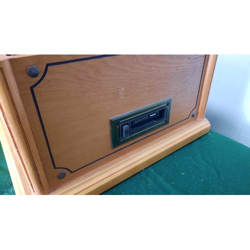 160 - reproduction radio turn table in wooden case