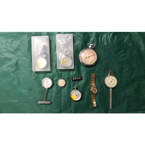 187 - nurses watches and map measure + lady watch