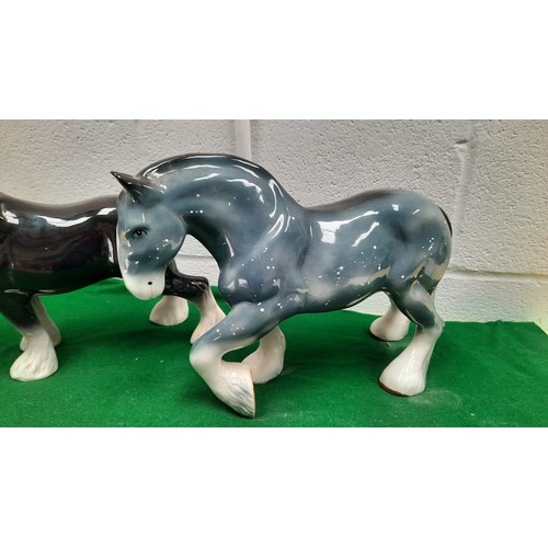 205 - Two large china horses