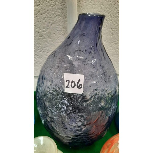 206 - mixed coloured glass ware