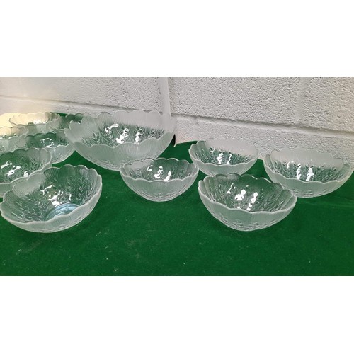 217 - GLASS FRUIT BOWL SET