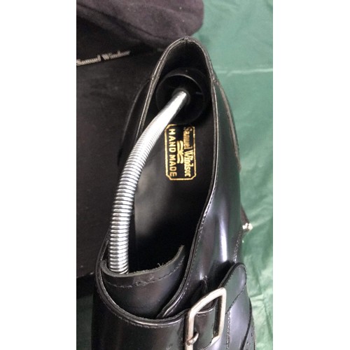 240 - SAMUEL WINDSOR HAND MADE BLACK SHOES SIZE 9.5