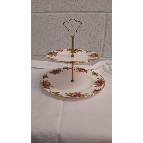 276 - CAKE STAND by Royal Albert country rose