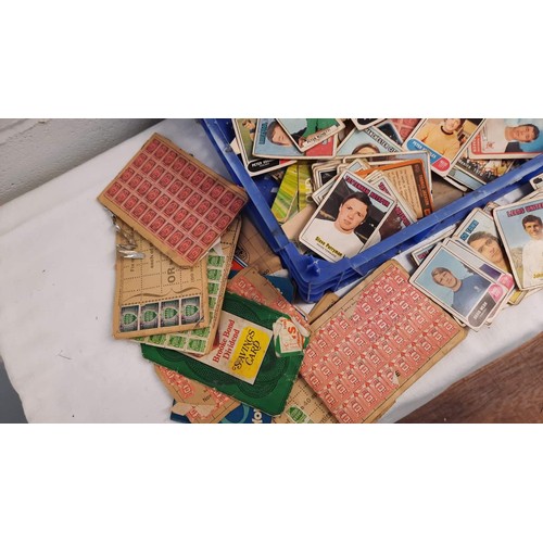 308 - MIXED FOOTBALL CARDS AND SHOPPING STAMPS