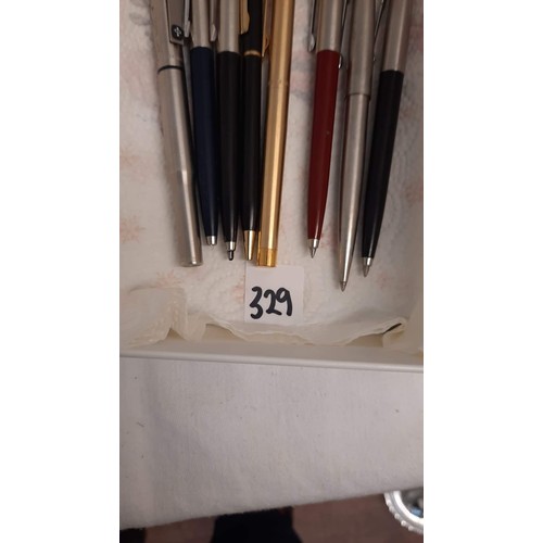 329 - MIXED PENS INCLUDING PARKER