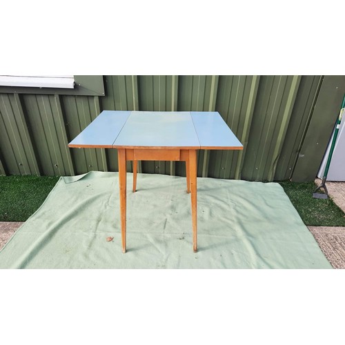 345 - BLUE TOP RETRO CAFE STYLE TABLE