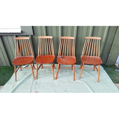 346 - FOUR RETRO COMB BACK CHAIRS