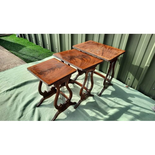 349 - MAHOGANY NEST OF TABLES