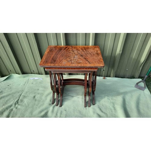 349 - MAHOGANY NEST OF TABLES