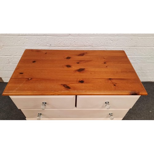 469 - 2 OVER 2 PINE TWO TONE CHEST OF DRAWERS