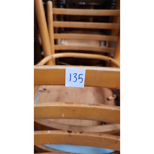 135 - THREE RETRO CAFE STYLE CHAIRS