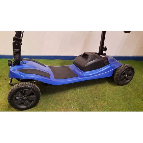 244 - MOBILITY SCOOTER IN BLUE WORKING BUT HAS no charger