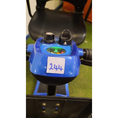 244 - MOBILITY SCOOTER IN BLUE WORKING BUT HAS no charger