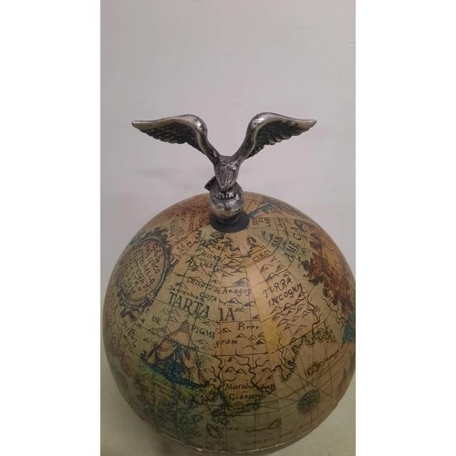 7 - WORLD GLOBE ICE BUCKET WITH EAGLE DETAIL