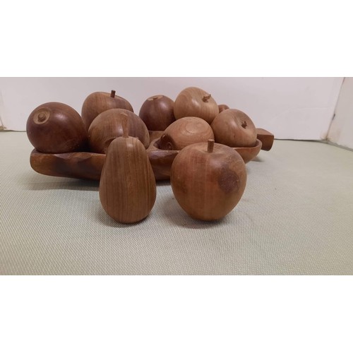 4 - WOODEN FRUITS IN A BOWL