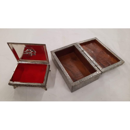 50 - 2 metal work dressing table boxes