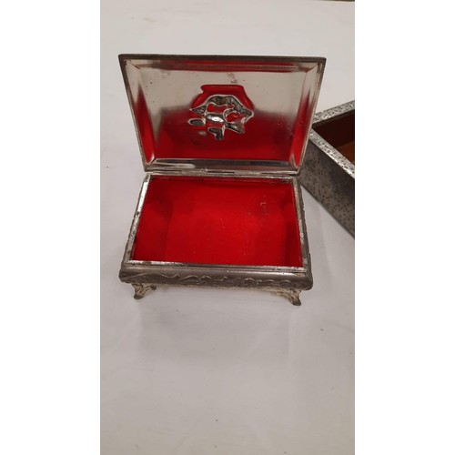 50 - 2 metal work dressing table boxes