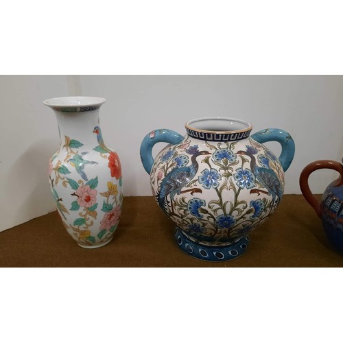 77 - 3 decorative jugs and vases mixed